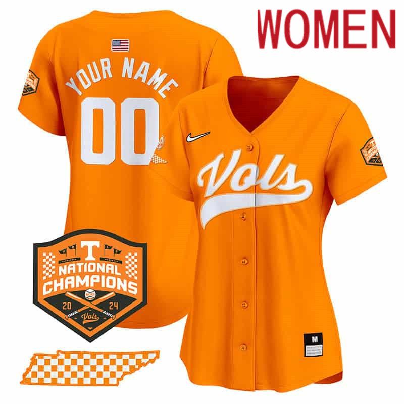 Women Tennessee Volunteers Orange 2024 Nike Champions Vapor Premier Limited Custom NCAA Jersey